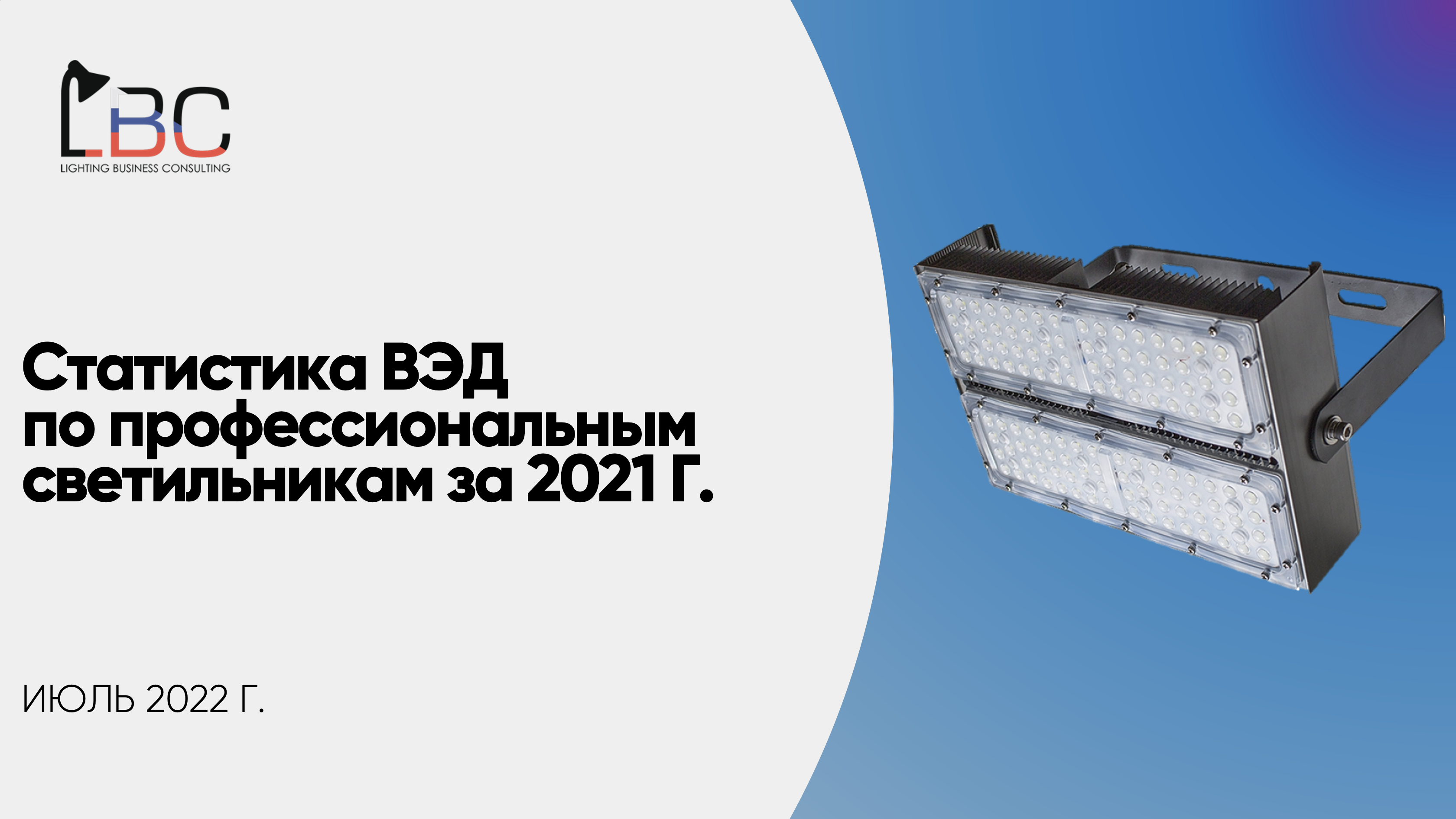 Статистика ВЭД по профессиональным светильникам за 2021